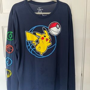 Nike x Pokémon exclusive Rain City Showcase DriFit Navy Blue Long Sleeve Shirt